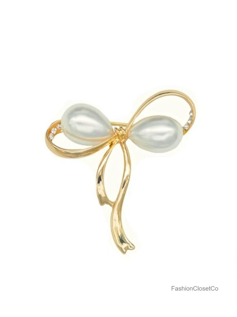 Elegant Alloy Brooch Pin with Faux Pearl Crystal for Dress Coat Wedding Party